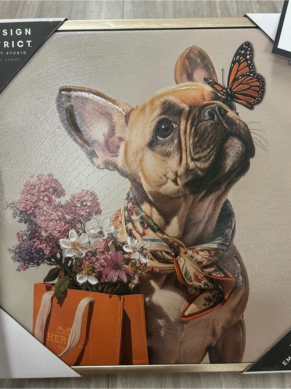 NWT Decorative French Bulldog Canvas Wall Art